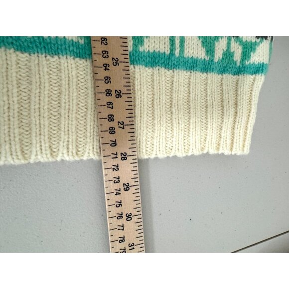 American Eagle Fair Isle oversized chunky‎ knit mock neck sweater mint sz L - Picture 5 of 7